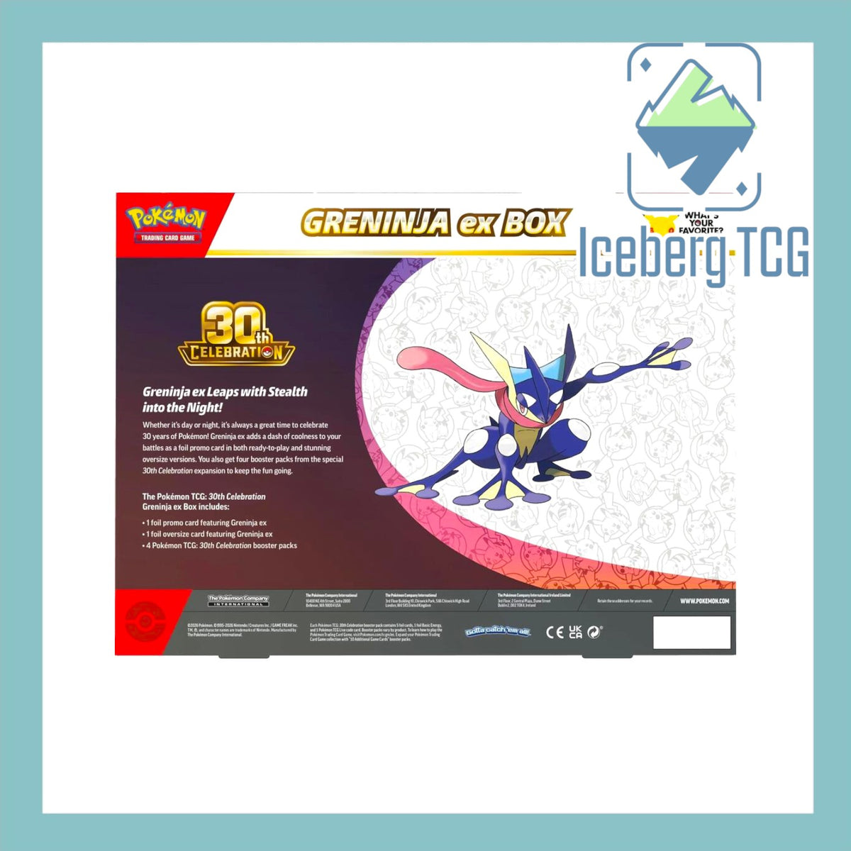 Pokemon 30th Celebration Greninja EX Box
