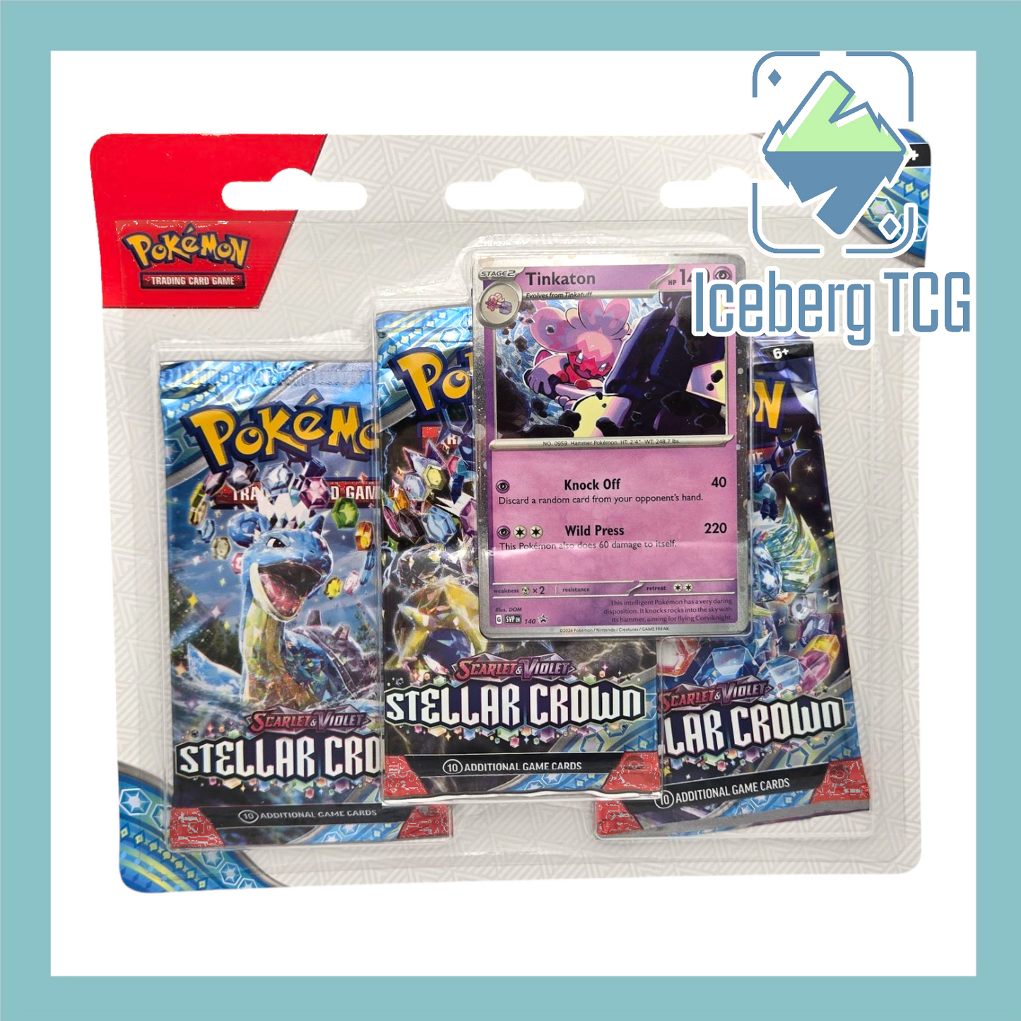 Pokemon Stellar Crown 3 Pack Blister Tinkaton & Latias Bundle