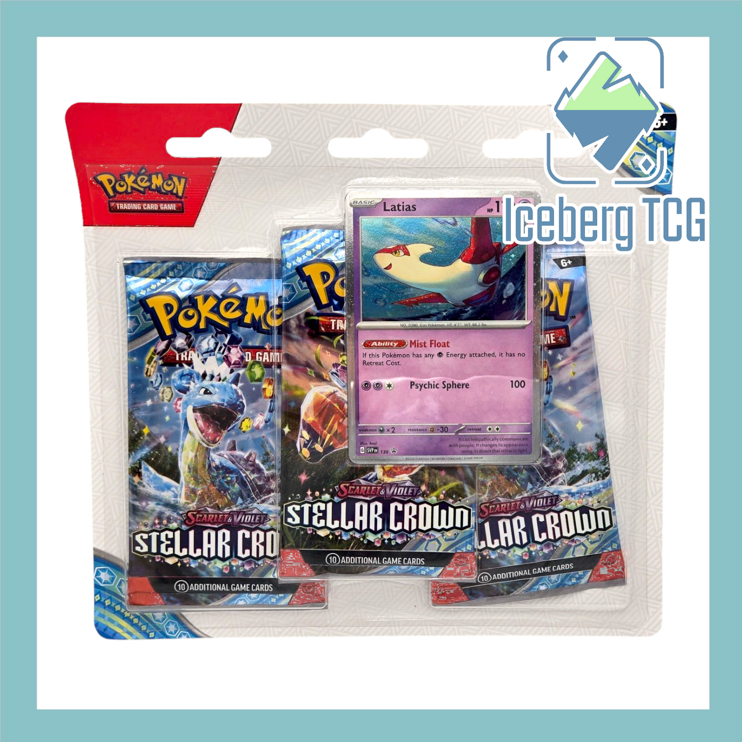 Pokemon Stellar Crown 3 Pack Blister Tinkaton & Latias Bundle